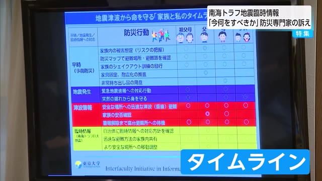 南海トラフ地震臨時情報発表　命を守るための備え！防災の専門家が提唱するタイムラインとは