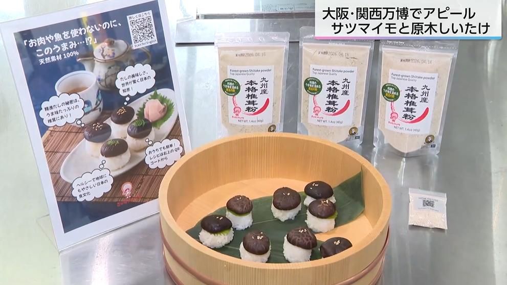 ヴィ―ガンの人も食べられる「乾しいたけ寿司」を万博で提供 アワビのような食感と原木栽培のうまみ 万博を乾しいたけを守るきっかけに