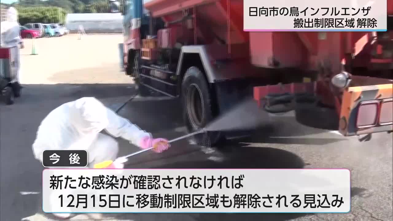 宮崎県日向市の高病原性鳥インフルエンザ 12月4日午後2時に搬出制限