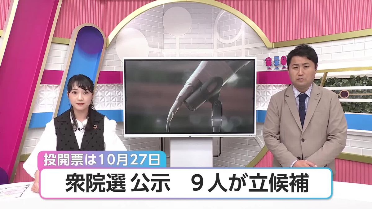 衆議院選挙公示　宮崎２区　３人が立候補