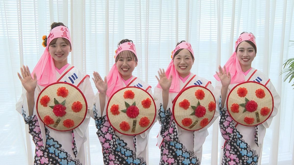 「花笠まつり来てけろなー」　ミス花笠の4人がPR　小さい頃の思い出を胸に