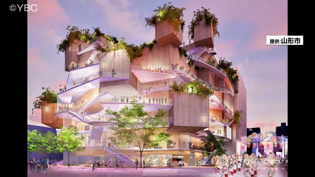 大樹をイメージ、外階段の空中回廊も　新山形市民会館のデザイン案を公表