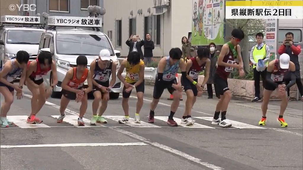 山形県縦断駅伝2日目　序盤から激しいトップ争い　天童中継所通過順位は1位長井・西置賜　1日目優勝の山形は10位