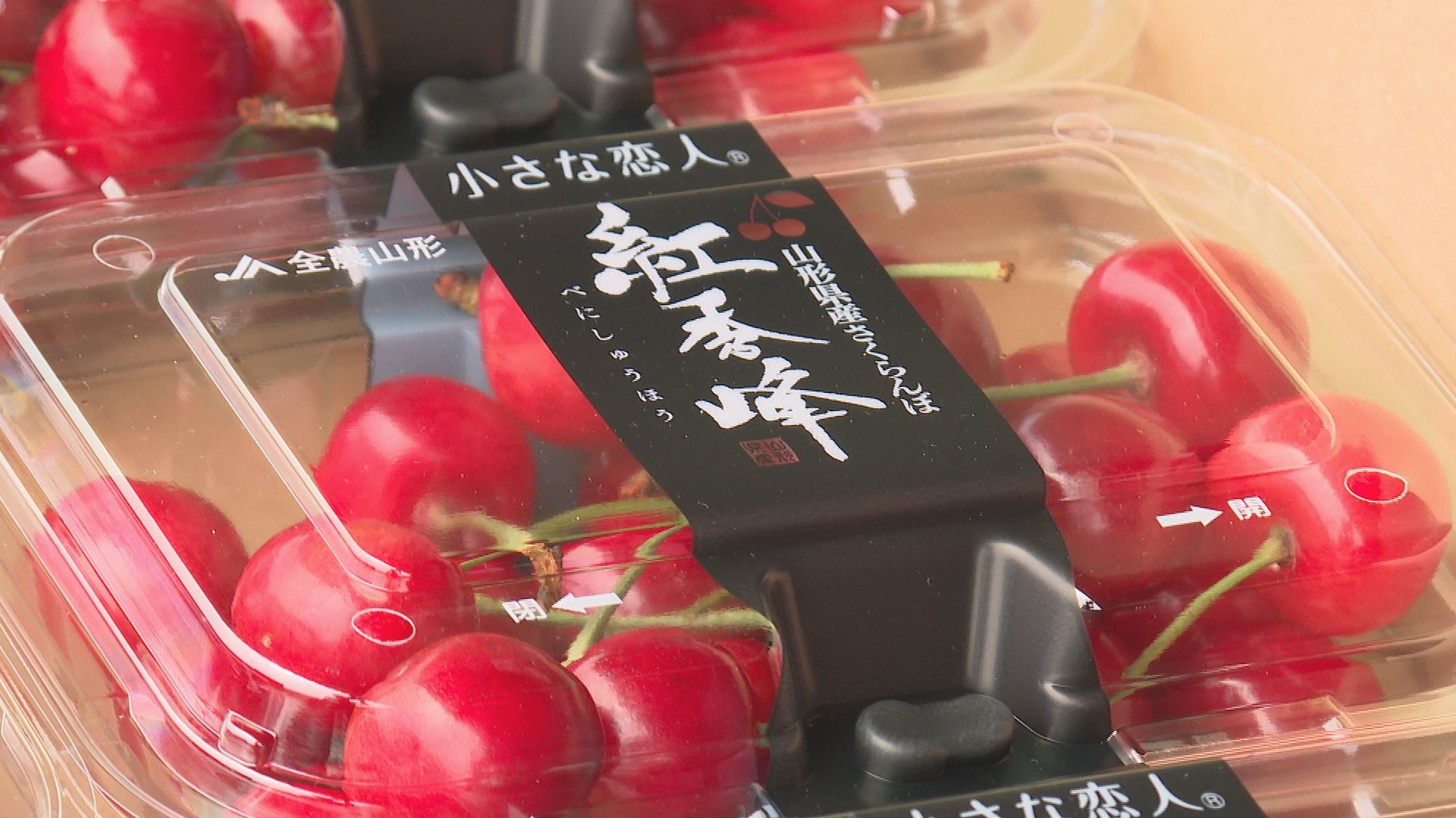 サクランボ主力品種「紅秀峰」出荷始まる 寒河江市で出発式 園児が歌と