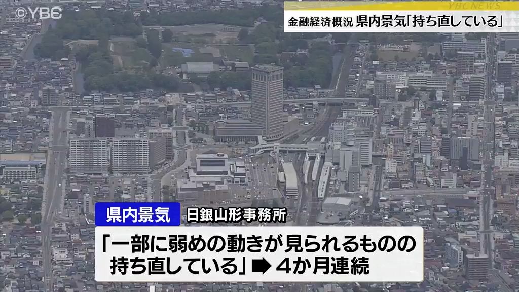 山形県内の景気４か月連続「持ち直している」　公共投資増や賃上げなどで　日銀山形事務所