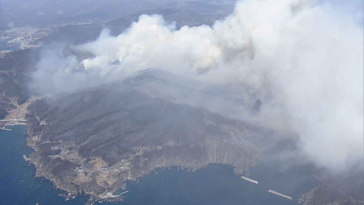 岩手県大船渡市の山火事　山形県内から消防隊員112人が支援に　消防防災ヘリ「もがみ」も出動