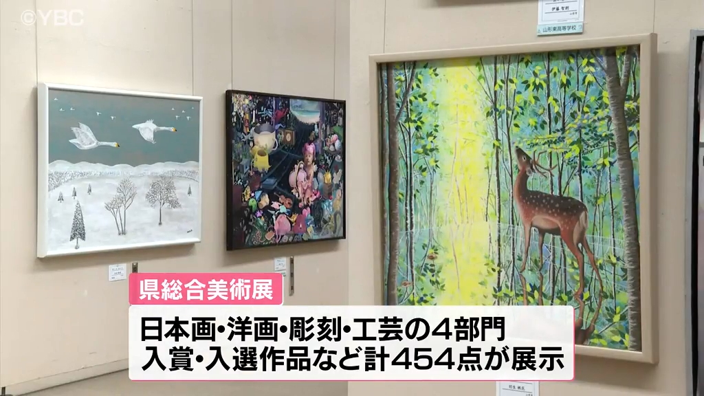 山形県内最大の公募展「県総合美術展」開幕…日本画・洋画・彫刻・工芸