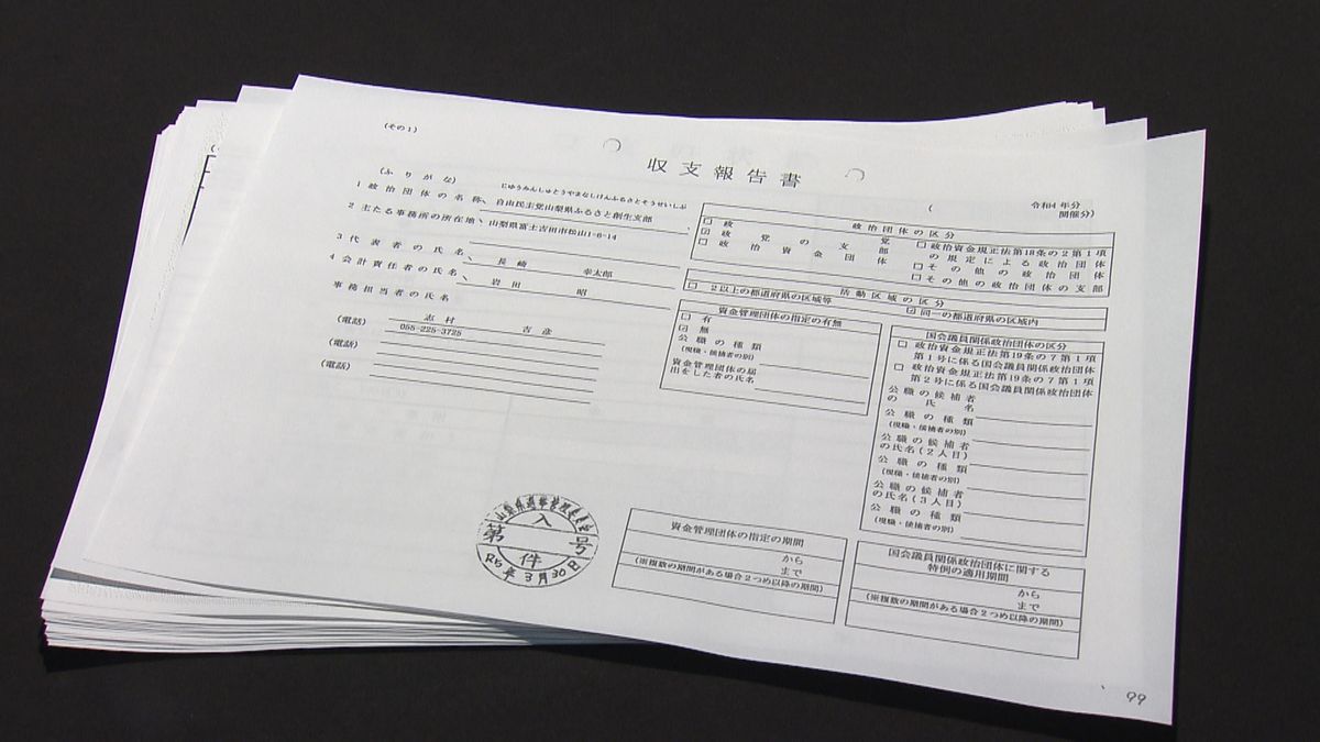 自民党県連からの交付金300万円が記載漏れ 長崎知事代表の政治団体 山梨県