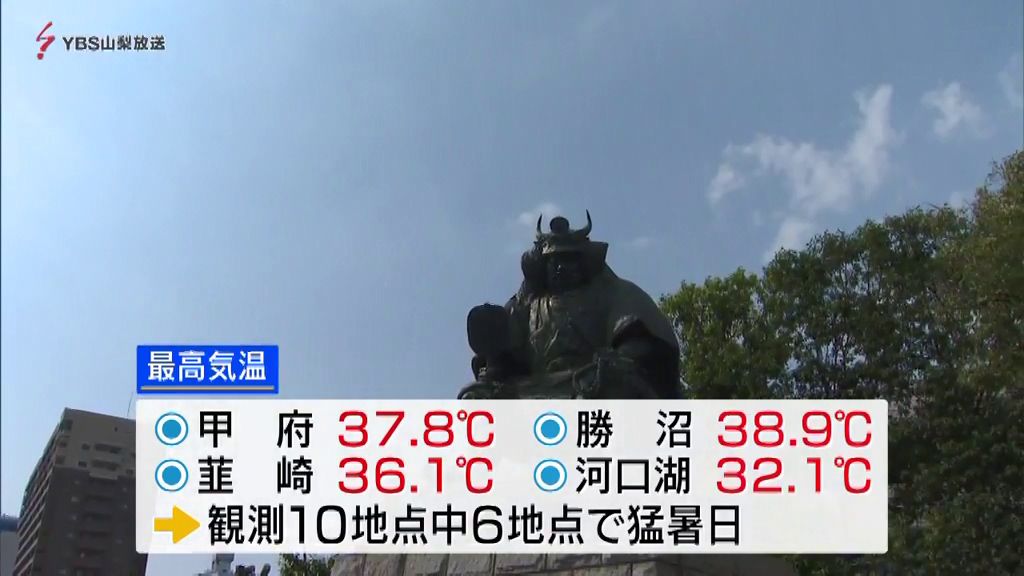 「この暑さ、いつまで続くのか…」勝沼で38.9℃ 甲府10日連続の猛暑日 山梨県