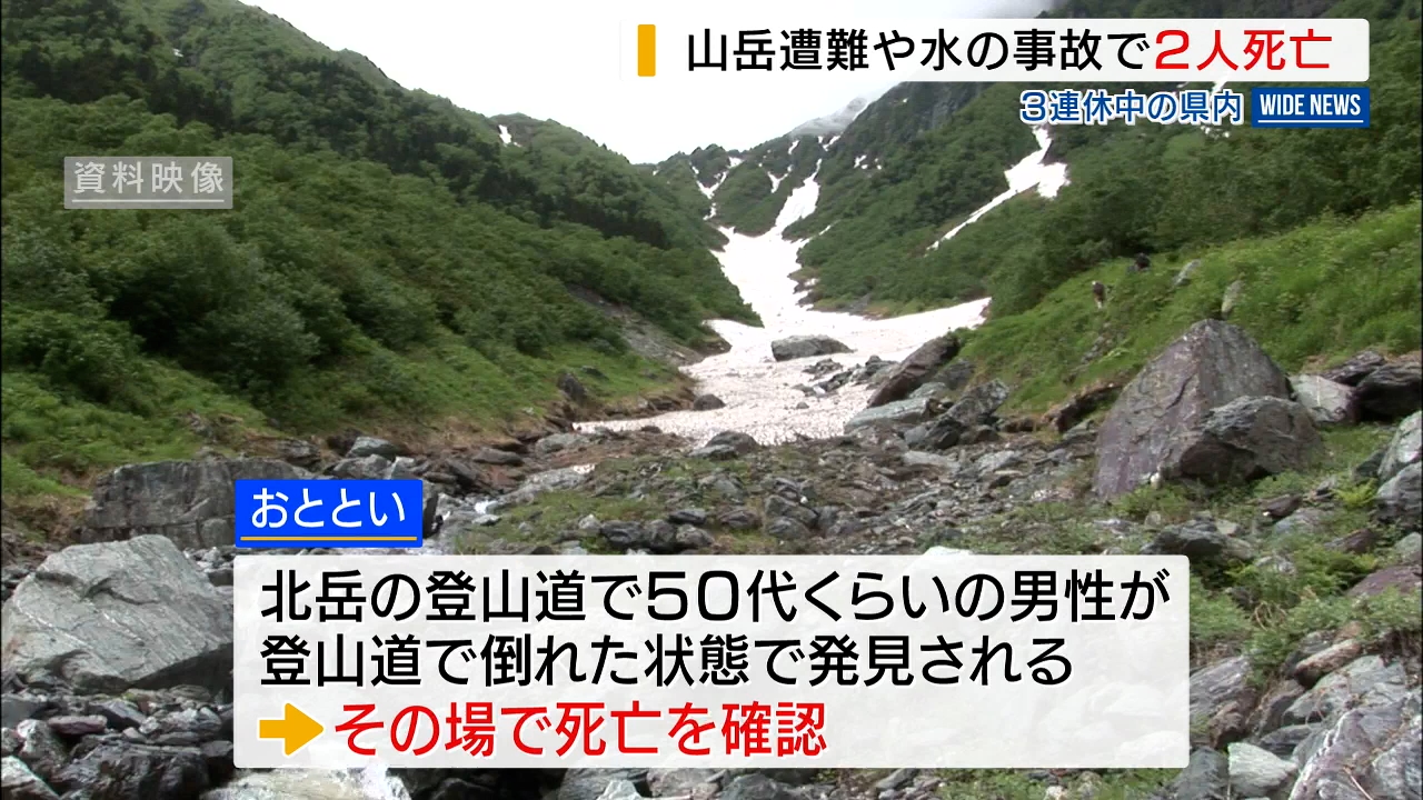 3連休は山岳遭難や水難事故相次ぐ 県内では2人死亡 クマの目撃情報も