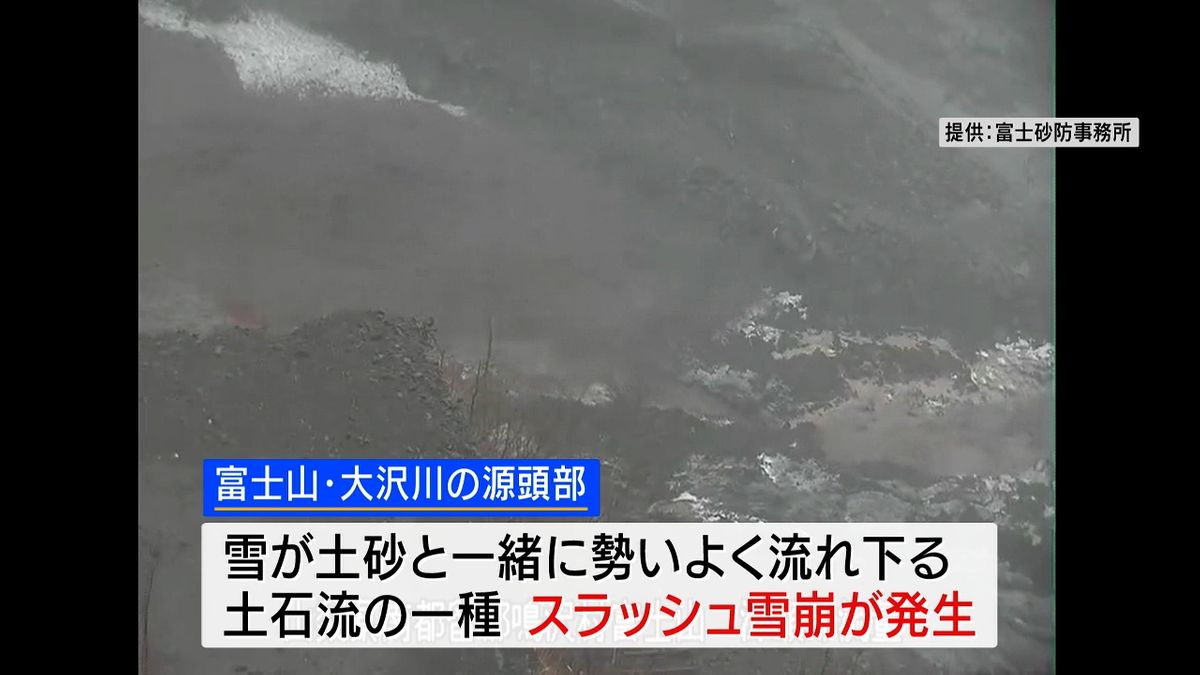 【映像あり】富士山で“スラッシュ雪崩” カメラ捉える 雨などで融雪原因か 被害は確認されず 山梨県