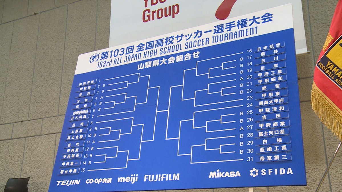 "群雄割拠" 山梨県大会の組み合わせが決定 全国高校サッカー選手権 31校が出場