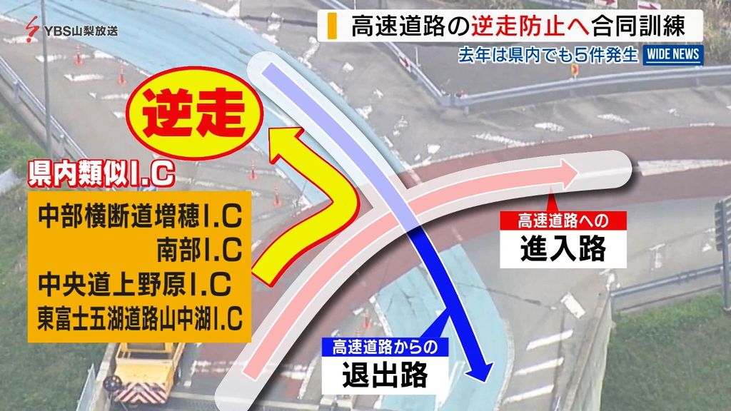 「平面Y型」ICに要注意!高速道路の逆走 去年は5件確認 気付いたらどうする?山梨