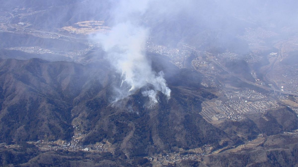 大月の山火事「想像以上に風にあおられ消火しきれず」枯れ草燃やした東京消防庁の職員 山梨