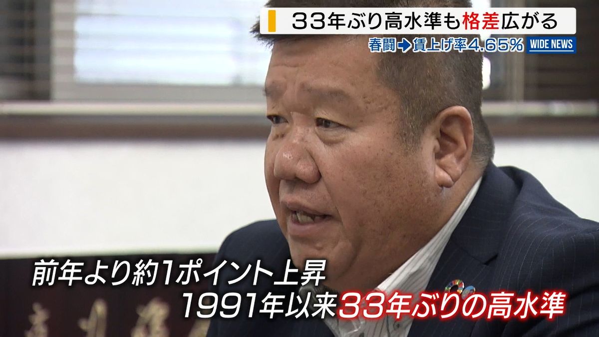 賃上げ率4.65% 33年ぶり高水準 大手と中小で“格差”も 2024年春闘 山梨県