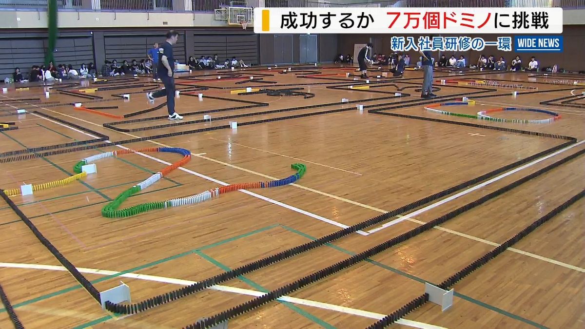 新人研修は7万個のドミノ倒し！「全員が気持ちひとつに」チャレンジの