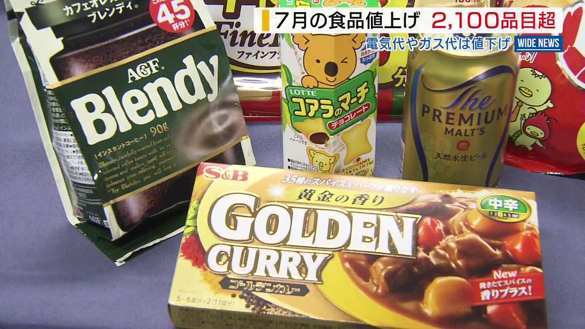 7月から2000品目超の食品値上げへ「調味料」が最多 電気・ガスは