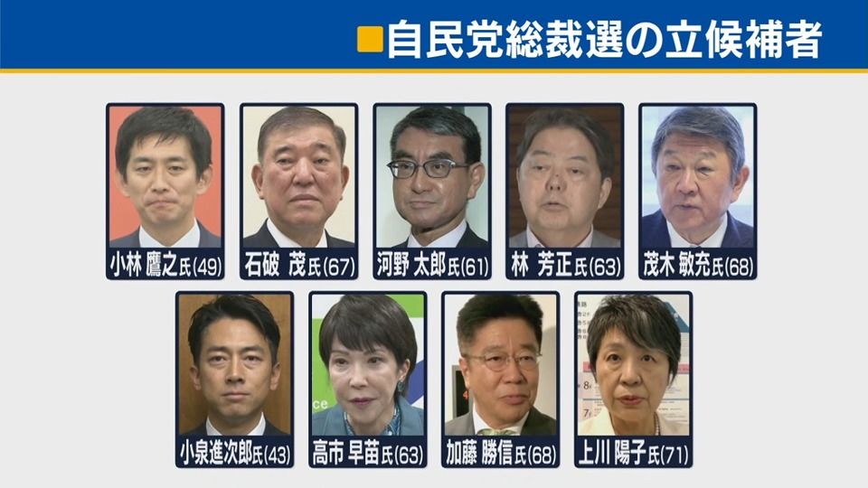 自民総裁選 中谷氏・永井氏は「茂木氏」森屋氏は「林氏」堀内氏は「上川氏」県選出国会議員 山梨県