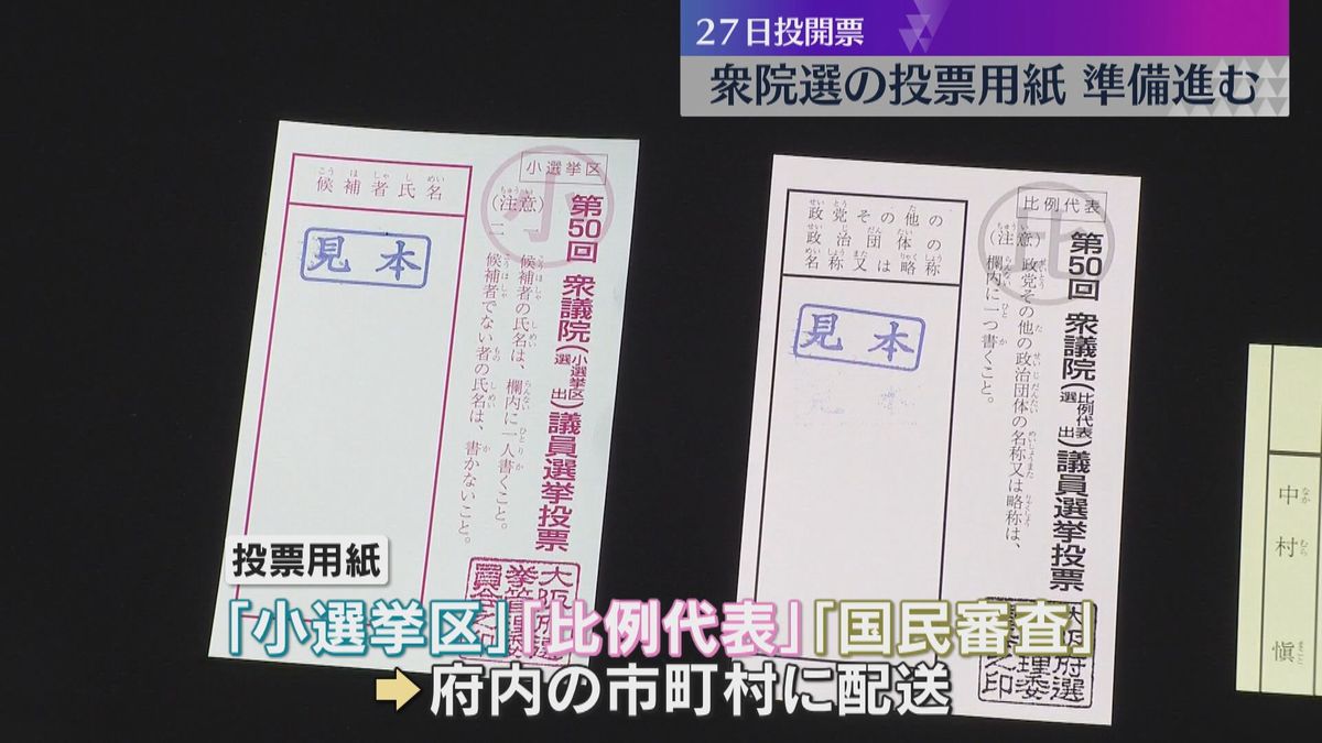 【衆院選】投票用紙の準備進む　大阪府内で約2000万枚の投票用紙が配送予定　27日投開票