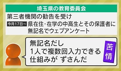 教育委員会のアンケートに苦情の声が…