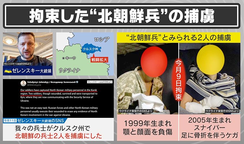 拘束した“北朝鮮兵”とみられる捕虜の映像