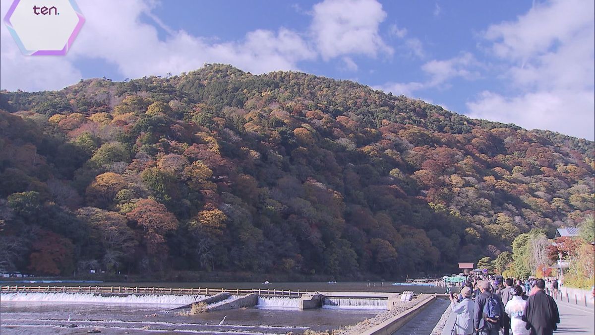 【中継】京都・嵐山のエリアで“最も紅葉が美しい”庭　「あっと言う間に冬」近畿厳しい冷え込み　