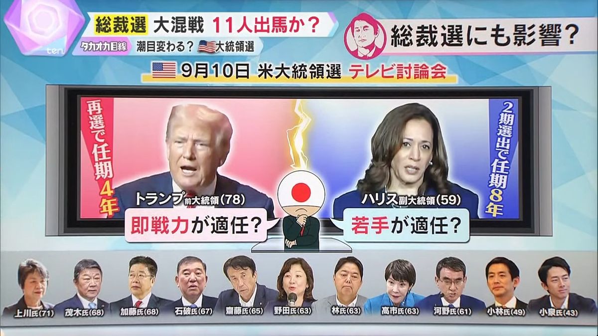 9月10日のアメリカ大統領選・討論会の出来次第で…