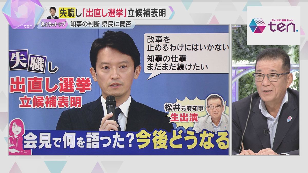 　【松井一郎氏にズバリ聞く】失職し『出直し選挙』立候補表明の斎藤知事に苦言「謙虚さをもって行動すべき」選挙については「厳しいと思う。ただ反省して出直すなら、自民党と維新、もう一度応援してあげたら」