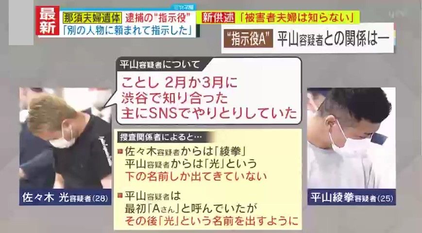 平山容疑者と佐々木容疑者、関係は―