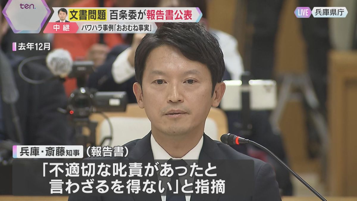 「リーダーとして厳正に身を処して」百条委が報告書　パワハラ「該当する可能性」斎藤知事は取材応じず