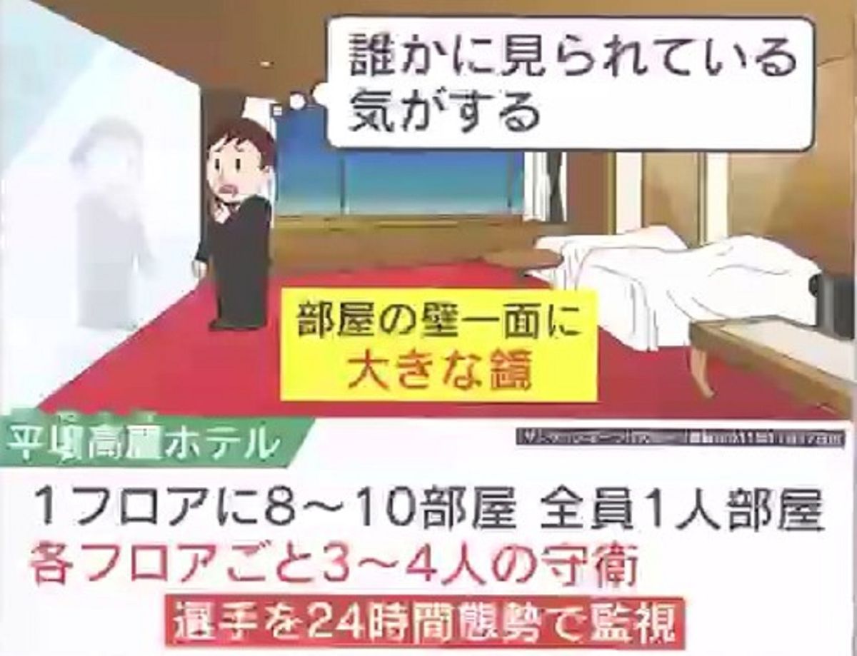 選手にも24時間態勢で監視の目が