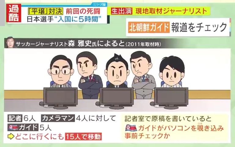 北朝鮮ガイドが報道関係者を“監視”