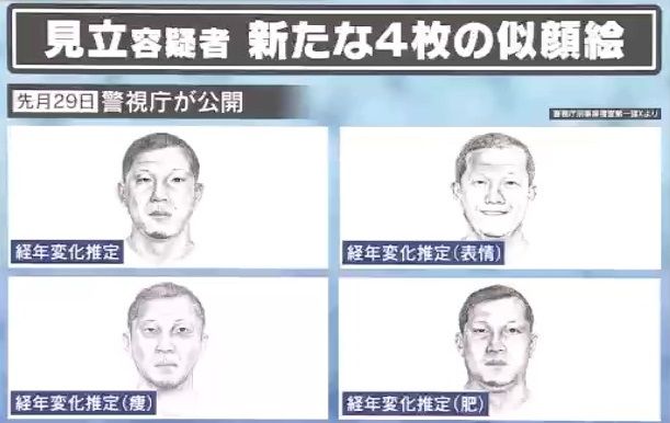 警視庁が新たに公開した似顔絵4枚