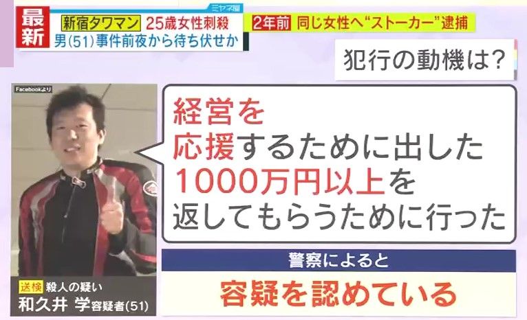 動機は「1000万円以上を返してもらうため」と供述