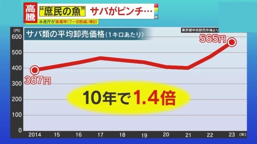 平均卸売価格は10年で1.4倍に